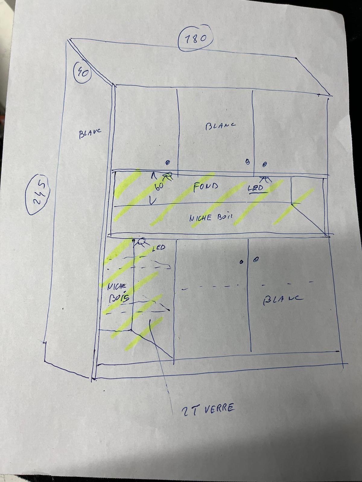 fond en bois surligner / led dans les niches surligner
